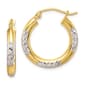 Gold Classics(tm) 10kt. & Rhodium Diamond-cut 21mm Hoop Earrings - image 1