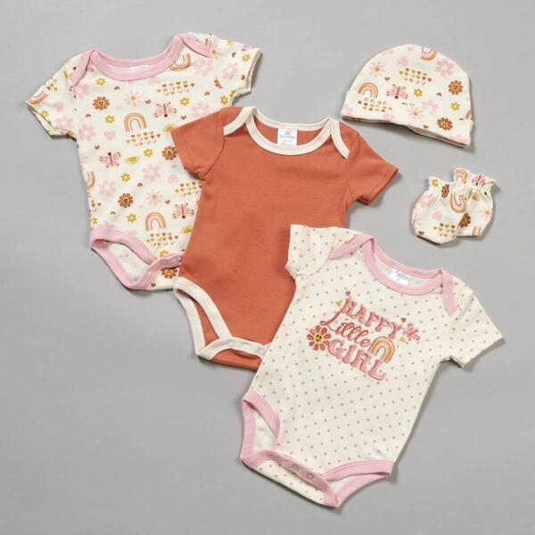 Baby Girl &#40;3-6M&#41; Little Beginnings&#40;R&#41; 5pc. Happy Girl Bodysuit Set - image 