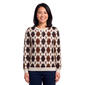 Womens Emily Daniels Long Sleeve Argyle Hacci Sweater - Tan - image 1