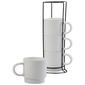 Azzure Set of 4 Stackable Embossed Dot Coffee Mugs - image 1