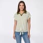 Womens Cure Short Sleeve Stripe Tie Front Hem Blouse - image 1