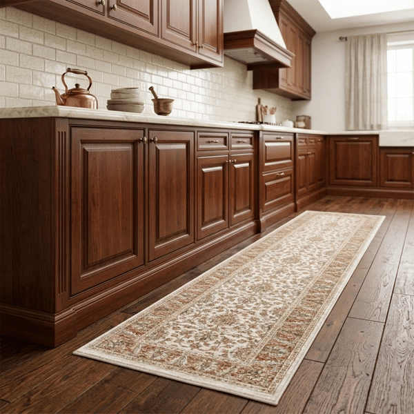 HomeRoots Rust Oriental Power Loom Stain Resistant Runner Rug - image 