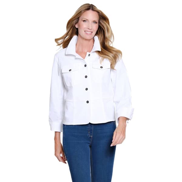 Petite Multiples Chest Pocket Peplum Denim Jacket - image 