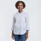 Womens Nautica Jeans Solid Roll Tab Sleeve Casual Button Down - image 1