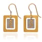 Silver Forest Mixed Metal Rectangles w/Squiggle Drop Earrings - image 1