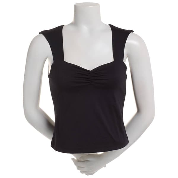 Juniors One Step Up Sweetheart Ruched Bust Tank Top - image 