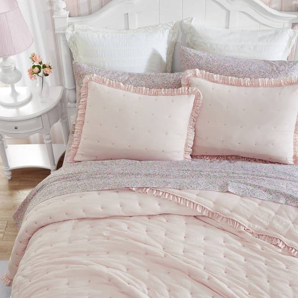 Laura Ashley Hailee Microfiber Reversible Quilt Set