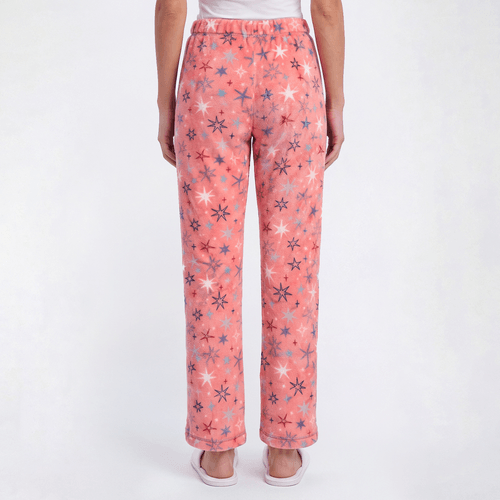 Womens Attraction De Nuit Pink Plush Pajama Bottoms