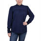 Plus Size NY Collection Long Sleeve Ruffled Mock Neck Hacci Top - image 1