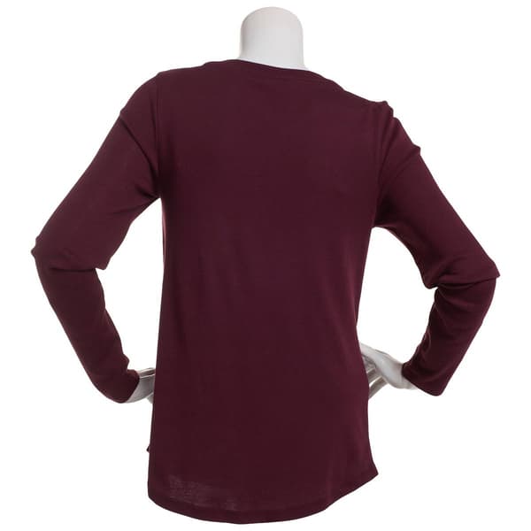 Womens Architect® Long Sleeve Solid Crew Neck Tee w/Rounded Hem