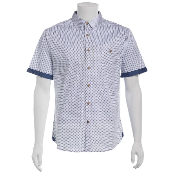 Mens Campia Short Sleeve Cotton Spandex Button Down Shirt - Royal - image 