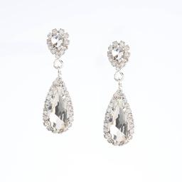 Rosa Rhinestones Duo Teardrops Earrings