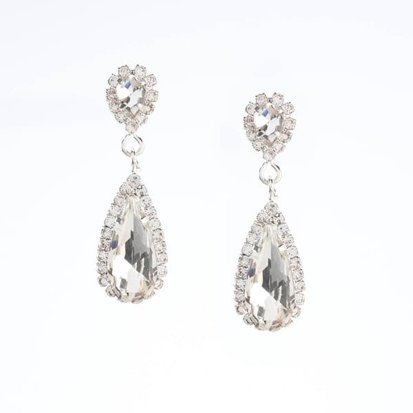 Rosa Rhinestones Duo Teardrops Earrings - image 