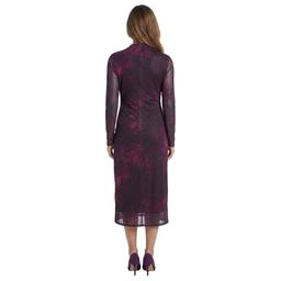 Womens BB Dakota Long Sleeve Blurred Floral Midi Dress