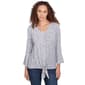 Womens Ruby Rd. Monochrome Moment Tie Front Pucker Blouse - image 1