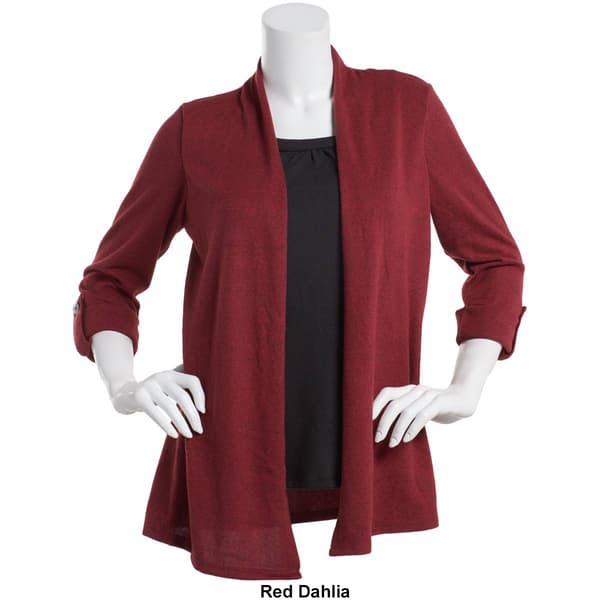 Plus Size Notations Long Sleeve Hacci 2Fer Top