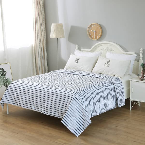 St. James Home Soft Cover Nano Feather Filled Stripe Blanket - image 