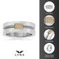 Mens Lynx Stainless Steel Concave Ring with Cubic Zirconia - image 3
