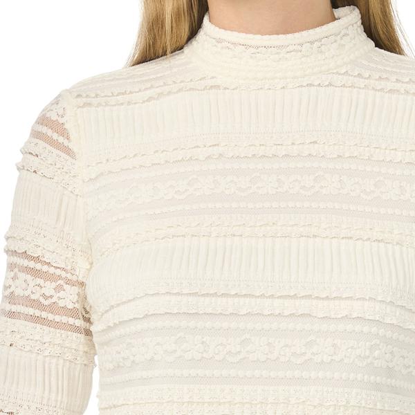 Womens Cece Long Sleeve Fitted Lace Mock Neck Sweater