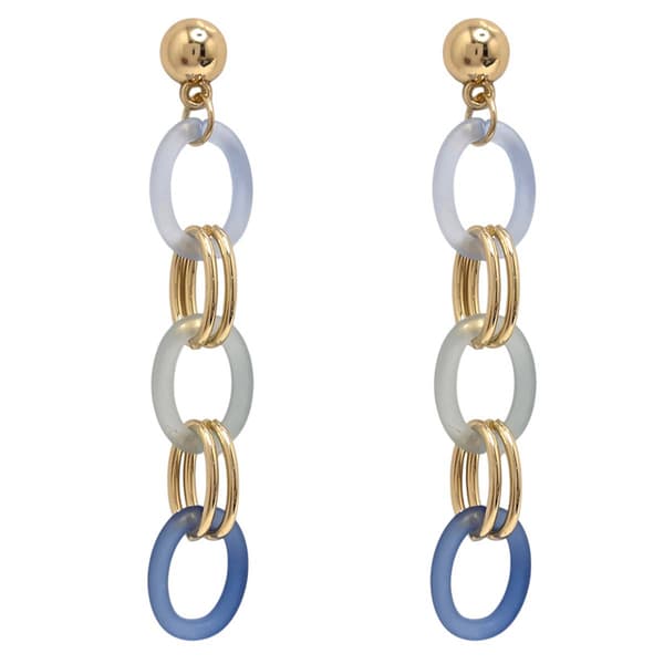 Ashley Cooper(tm) Gold-Tone Blue Oval Drop Earrings - image 