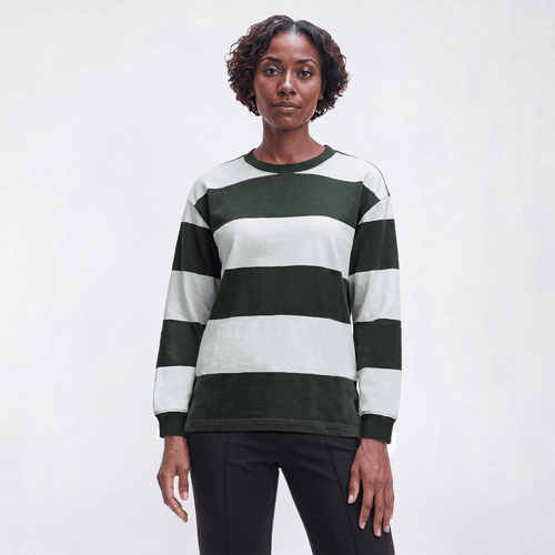 Womens Hasting & Smith Long Sleeve Rugby Stripe Sweater