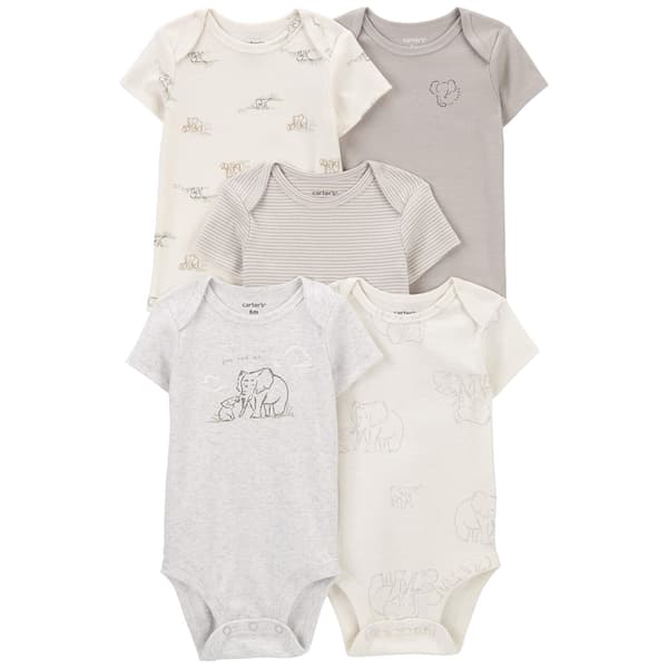 Baby Unisex &#40;NB-24M&#41; Carters&#40;R&#41; 5pk. You & Me Elephant Bodysuits - image 