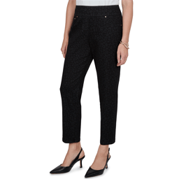Womens Ruby Rd. Mysterious Romance Leopard Pull On Denim Pants