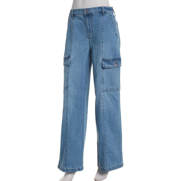 Juniors Celebrity Pink Wide Leg Cargo Pocket Jeans