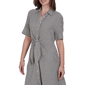 Petite Ruby Rd. Tropical Noir Stripe Knot Front Shirtdress - image 5