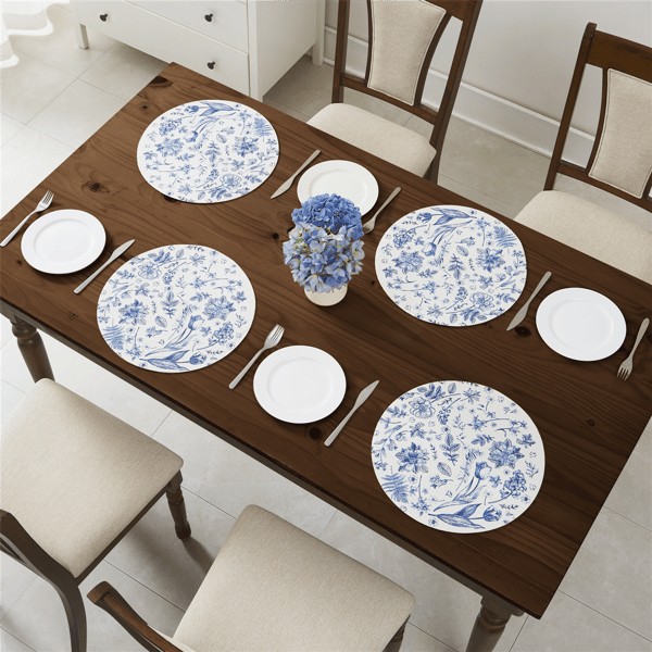 Avanti Ashford Woven Braided Round Placemats - Set of 4