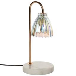 Luze Amber Accented Marble Base with Glass Shade Candle Warmer