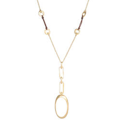 Bella Uno Worn Gold-Tone Oval Long Necklace