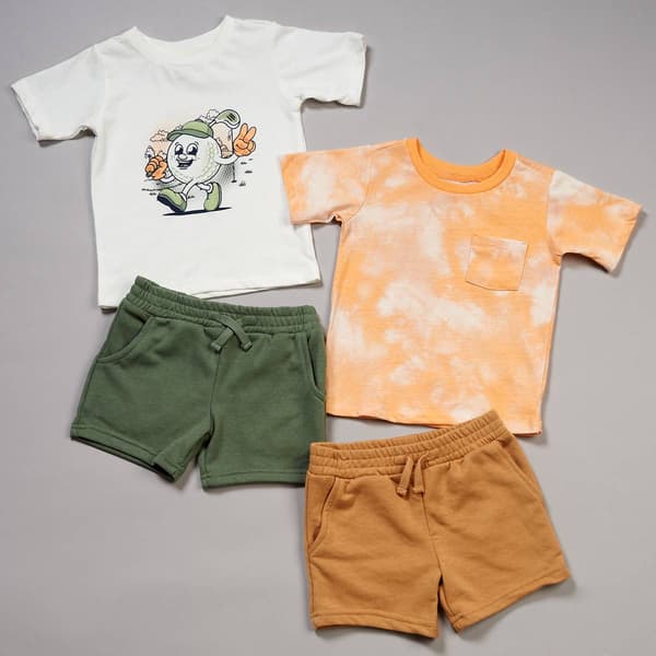 Toddler Boy Stitch & Stone 4pc. Golf & Tie Dye Tee & Shorts Set - image 
