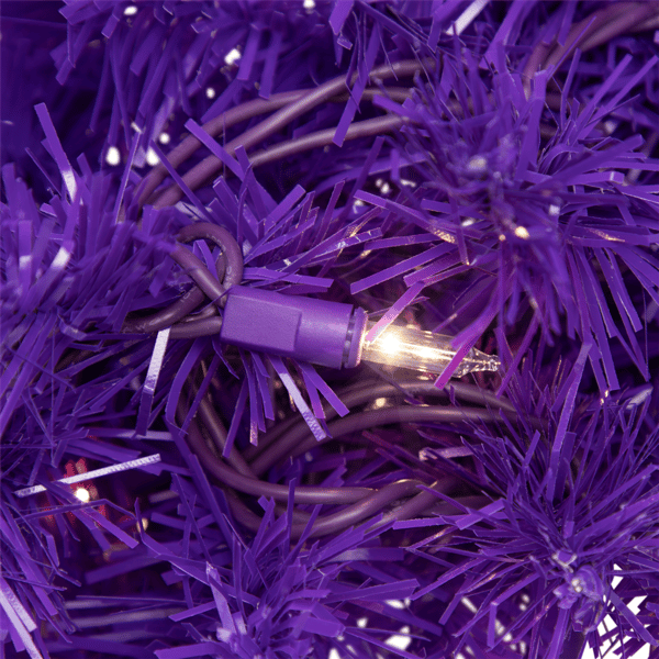 Northlight 24in. Pre-Lit Artificial Purple Pine Christmas Wreath