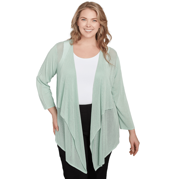 Plus Women''s Drape Front Cardigan - image 