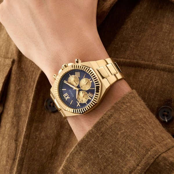 Mens GUESS Gold Tone Multi-function Watch - GW0703G6