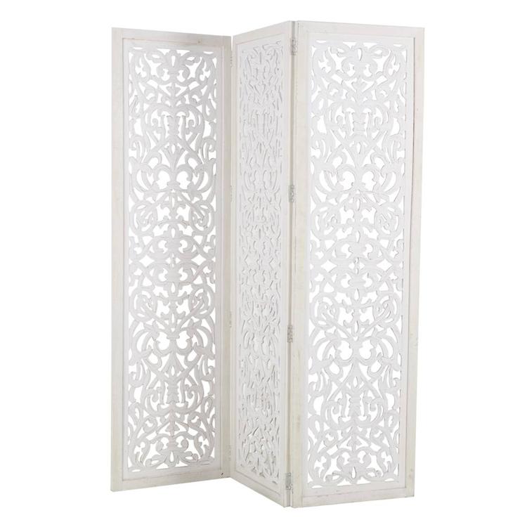 9th & Pike® Farmhouse White Wooden Room Divider Screen