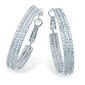 Guess Silver-Tone Textured Hoop Earrings - image 1