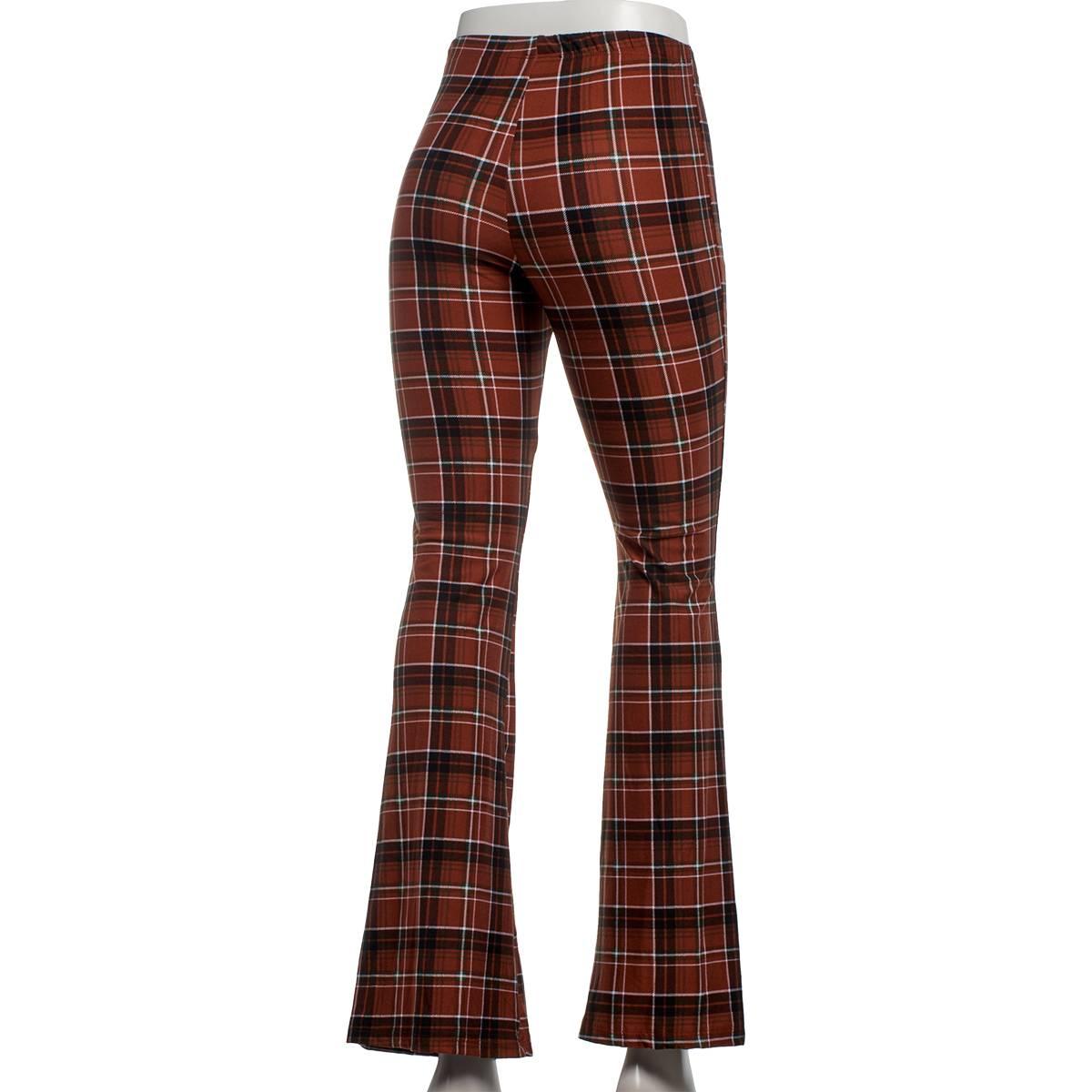 Juniors Jolie & Joy Evening Plaid Yummy Flare Leggings