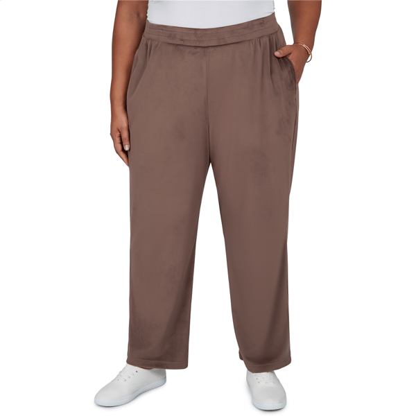Plus Size Alfred Dunner Luxe Be A Lady Soft Knit Pull On Pants - image 