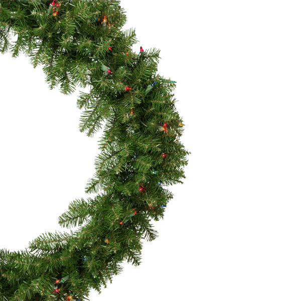 Northlight 36in. Multi Lights Rockwood Pine Christmas Wreath
