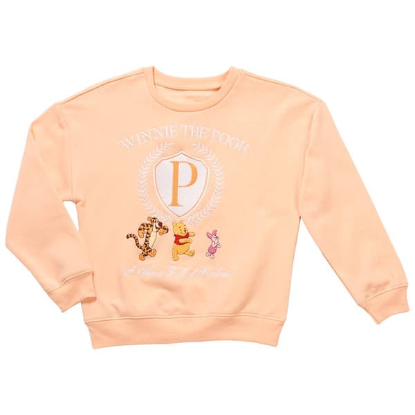 Girls (7-16) Disney Long Sleeve Embroidered Winnie The Pooh Crew - image 