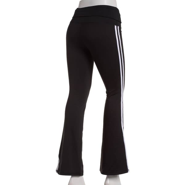 Juniors No Comment Lined Foldover Waist Side Stripe Leggings