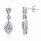Gemminded Pear & Round Aquamarine & White Topaz Earrings - image 1