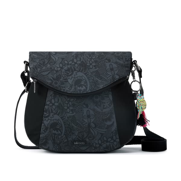 Sakroots Fold-Over Nylon Crossbody - Black Spirit Desert - image 