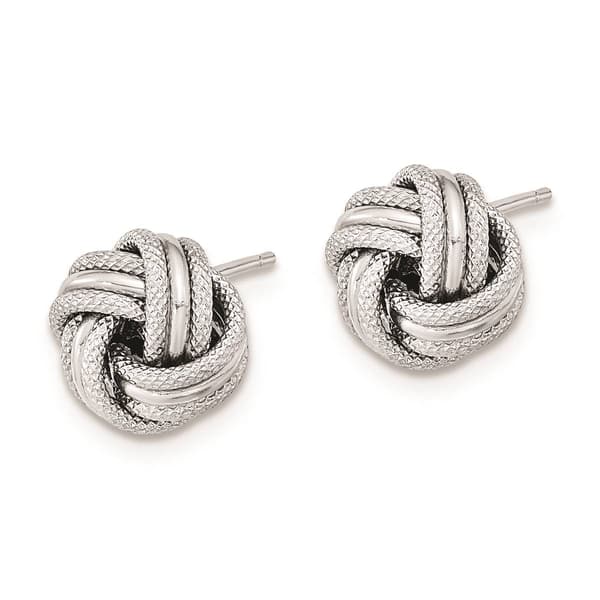 Gold Classics™ 9mm White Gold Triple Knot Stud Earrings