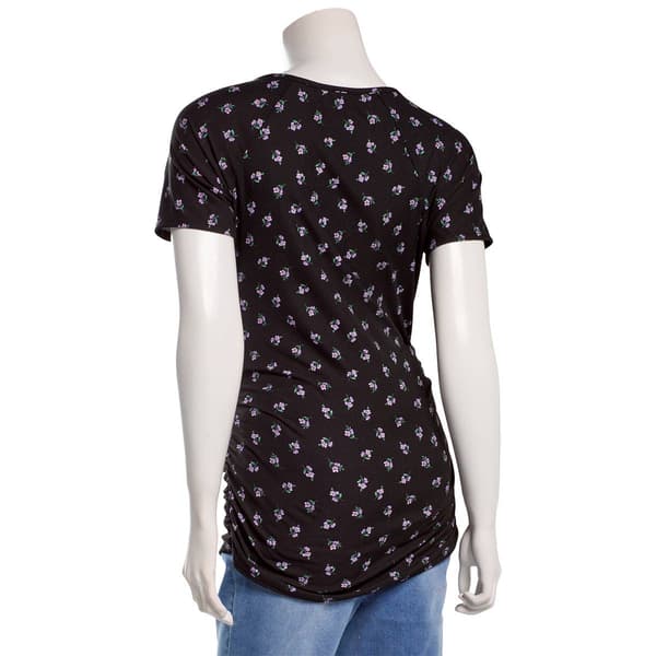 Womens Due Time Short Sleeve Solid Bow Maternity Tee