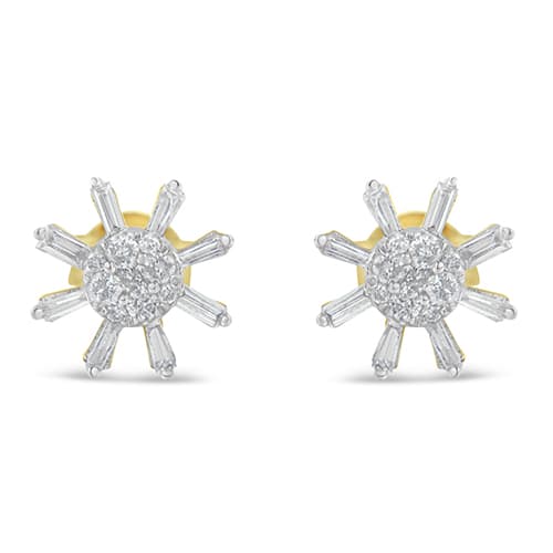 Diamond Classics(tm) 10kt. Sunburst Diamond Stud Earrings - image 