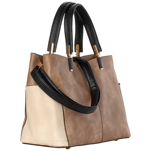 DS Fashion Small Double Handle Colorblock Satchel