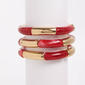 Ashley Cooper(tm) Gold Plated 3 Row Curved CCB Bar Stretch Bracelet - image 1